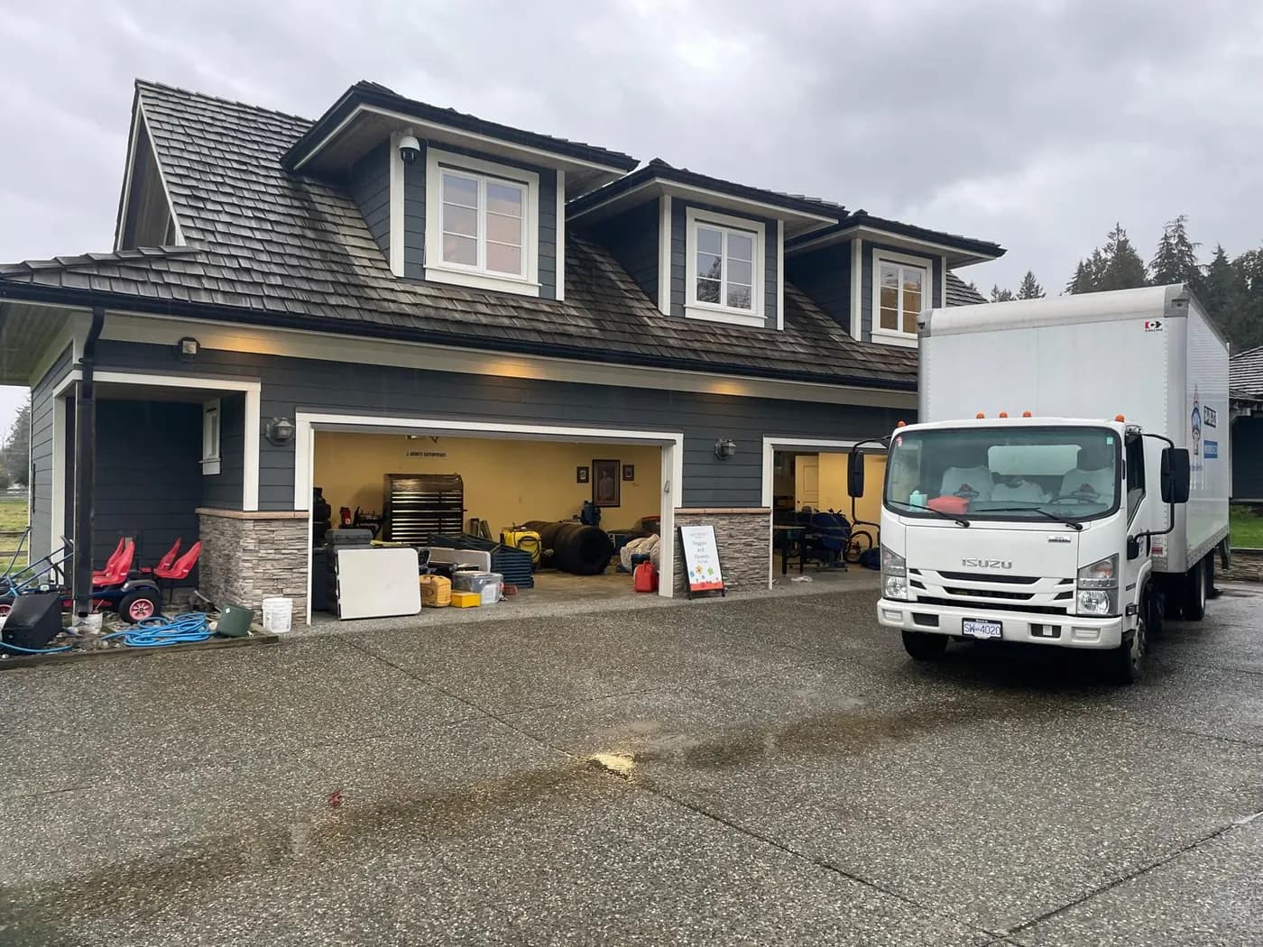 Furniture protected and packed for moving